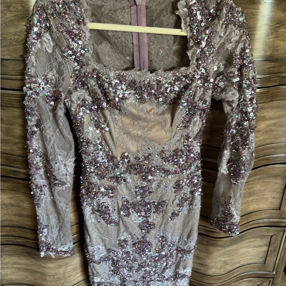 Mandalay Glamorous Sequin Long Sleeve midi Dress - Picture 1 of 3